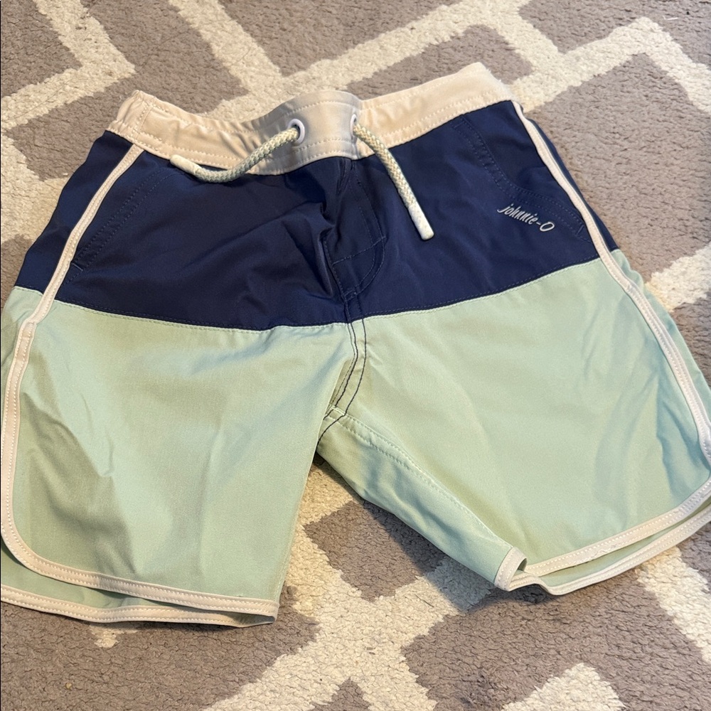 Navy and Mint Swim Board Shorts